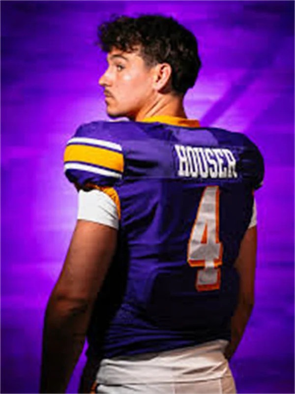 East Carolina Pirates #4 Katin Houser 2025 Purple White Football Game Jersey