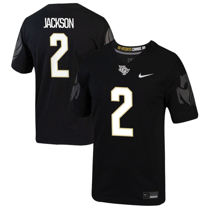 UCF Knights #2 Tayven Jackson Plumlee Nike Black White Alternate 2022 College Football Game Jersey