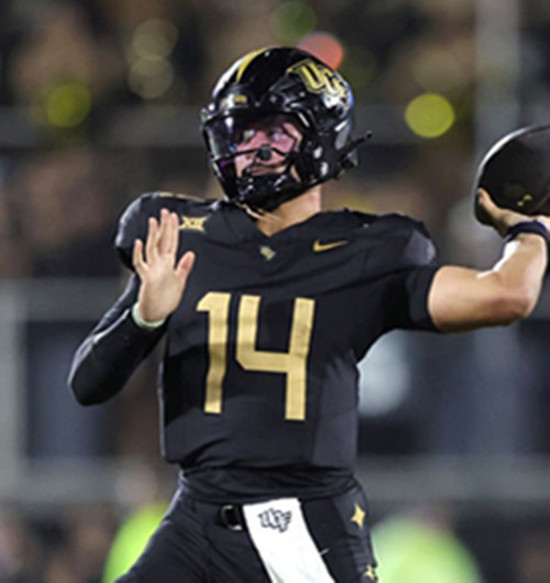 UCF Knights #14 Cam Fancher Plumlee Nike Black Gold Alternate 2022 College Football Game Jersey