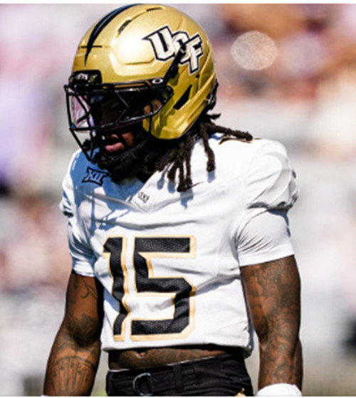 UCF Knights #15 Jyaire Brown Plumlee Nike White Black  Away 2022 College Football Game Jersey