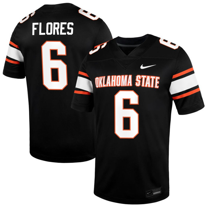 Oklahoma State Cowboys #6 Zane Flores  Nike  2025 Black College Football Jersey