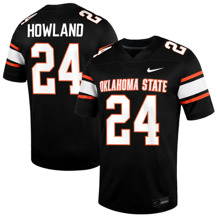 Oklahoma State Cowboys #24 Trent Howland  Nike  2025 Black  College Football Jersey