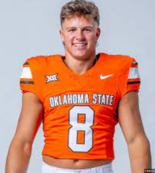 Oklahoma State Cowboys #8 Hauss Hejny   Nike  2025 Orange College Football Jersey