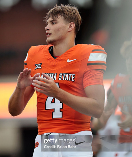 Oklahoma State Cowboys #4 Banks Bowen  Nike  2025 Orange College Football Jersey