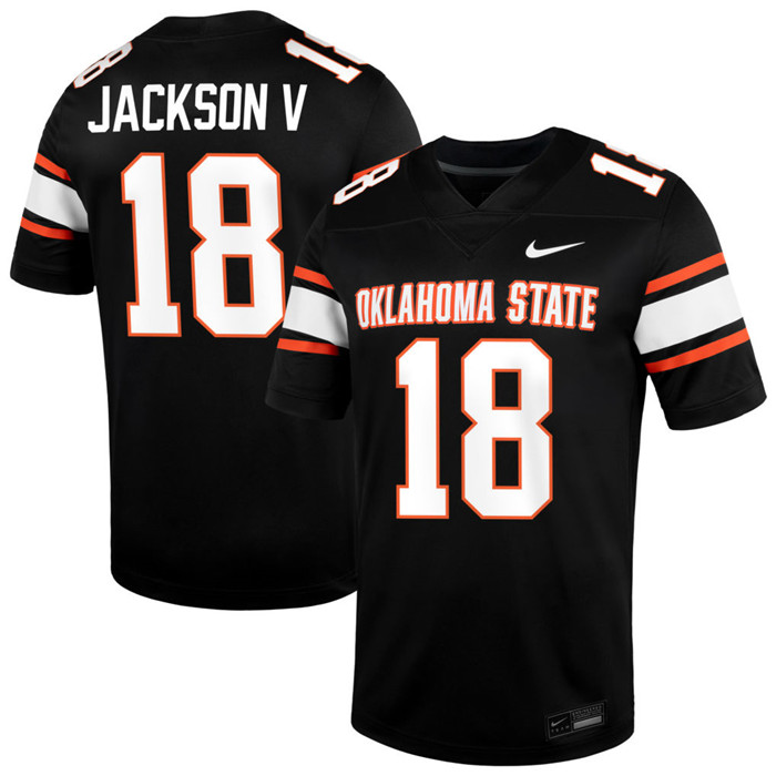 Oklahoma State Cowboys #18 Sam Jackson V   Nike  2025 Black College Football Jersey
