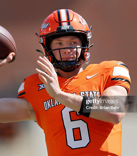 Oklahoma State Cowboys #6 Zane Flores  Nike  2025 Orange College Football Jersey