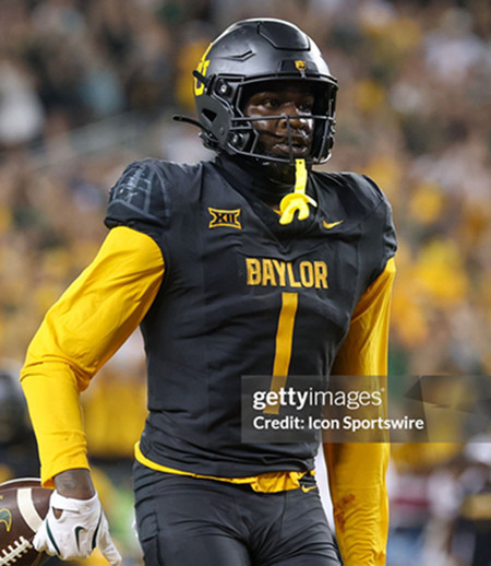 Baylor Bears #1 Michael Trigg  2024 Anthracite College Football Jersey