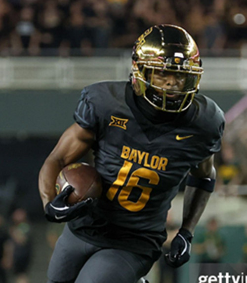 Baylor Bears #16 Kobe Prentice 2024 Anthracite College Football Jersey