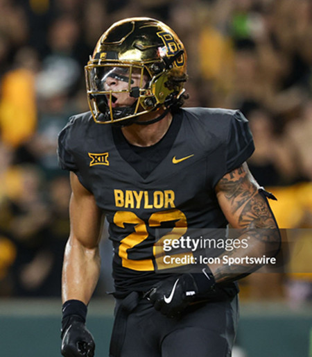 Baylor Bears #22 Caden Knighten 2024 Anthracite College Football Jersey