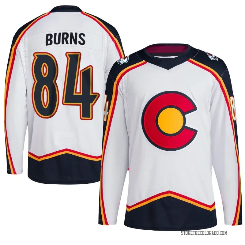 Men's Colorado Avalanche #84 Brent Burns Fanatics White 2022 Reverse Retro Jersey