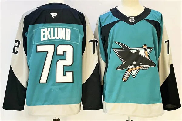 Mens San Jose Sharks #72 William Eklund Fanatics Teal Alternate Heritage 2.0 Premium Player Jersey