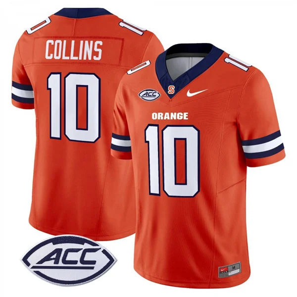 Syracuse Orange #10 Rickie Collins Orange College Football Game Jersey
