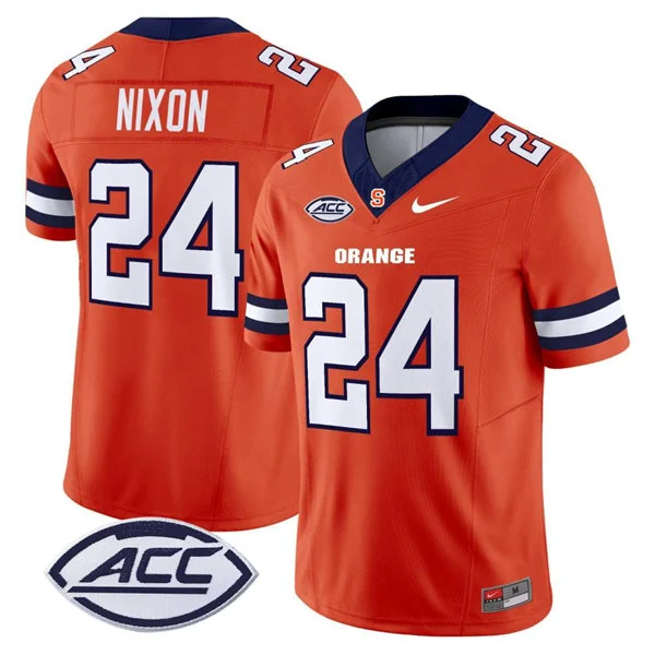 Syracuse Orange #24 Will Nixon Orange College Football Game Jersey