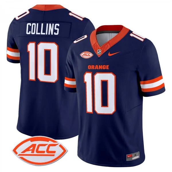 Syracuse Orange #10 Rickie Collins Navy College Football Game Jersey