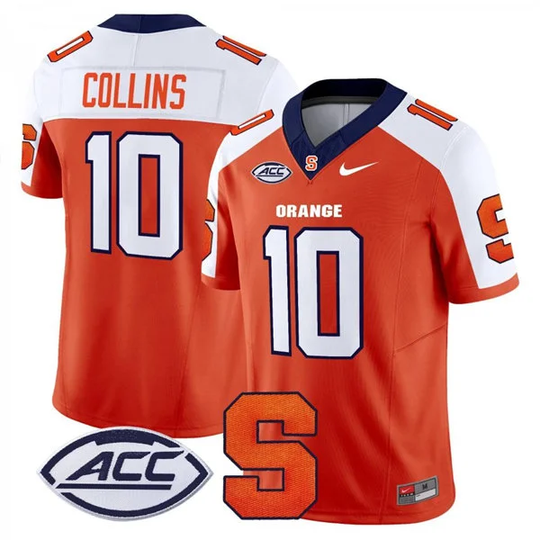 Syracuse Orange #10 Rickie Collins Orange White Gratitude Limited Football Jersey