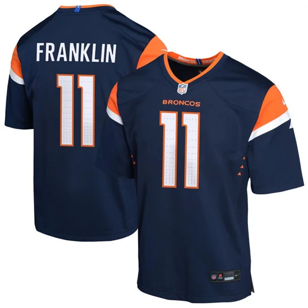 Mens Denver Broncos #11 Troy Franklin Nike Navy Alternate Vapor F.U.S.E. Limited Player Jersey