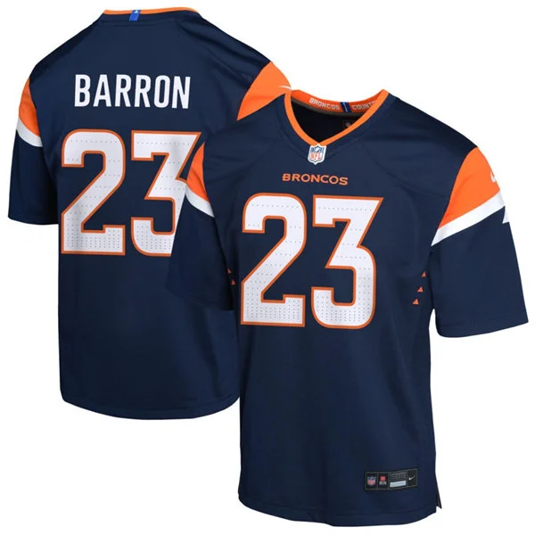 Mens Denver Broncos #23 Jahdae Barron Nike Navy Alternate Vapor F.U.S.E. Limited Player Jersey