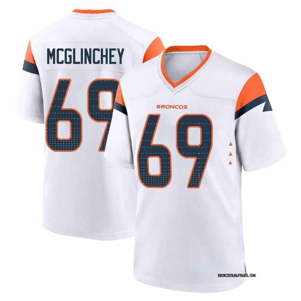 Mens Denver Broncos #69 Mike McGlinchey Nike White Vapor F.U.S.E. Limited Player Jersey