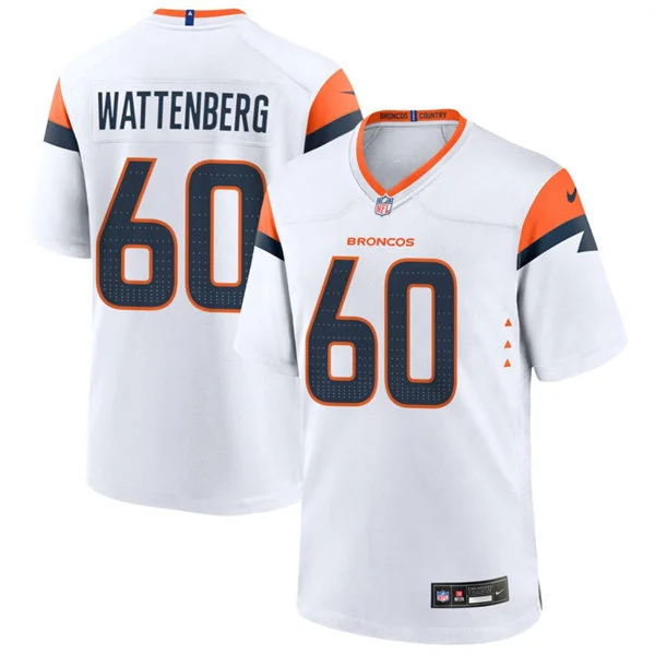 Mens Denver Broncos #60 Luke Wattenberg Nike White Vapor F.U.S.E. Limited Player Jersey