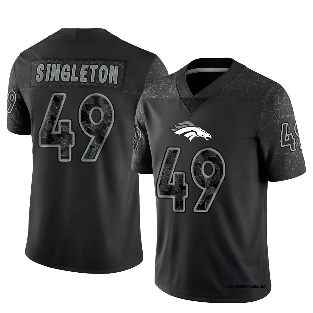Mens Denver Broncos #49 Alex Singleton Black Rflctv Limited Jersey