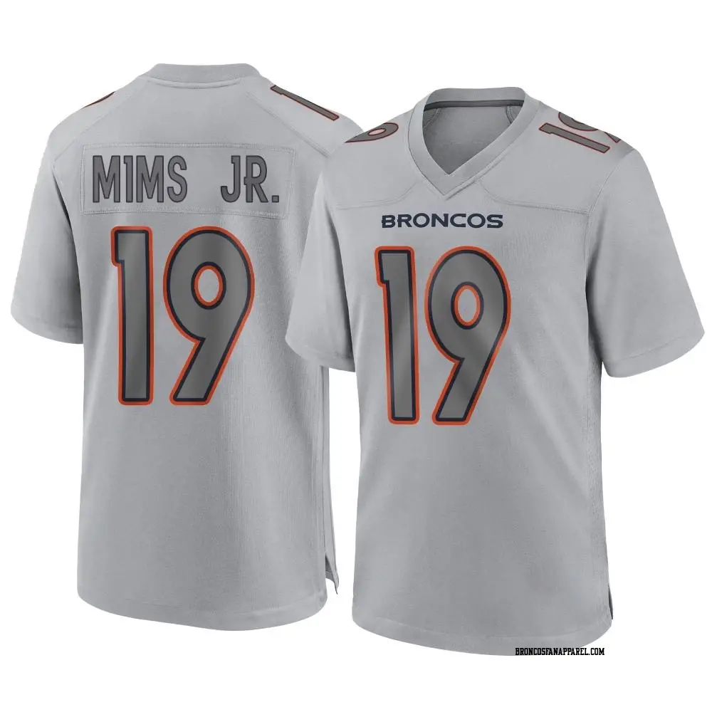 Mens Denver Broncos #19 Marvin Mims Jr. Gray Atmosphere Fashion Game Jersey