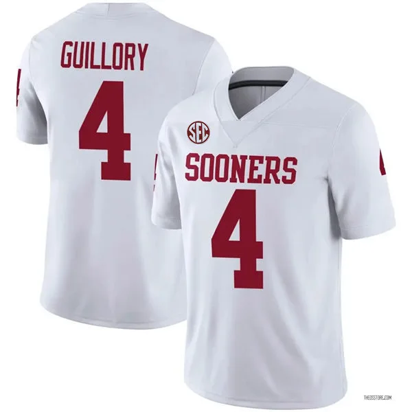 Oklahoma Sooners #4 Courtland Guillory 2025 SEC White Football Game Jersey