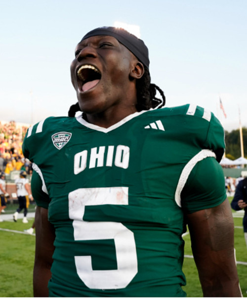 Ohio Bobcats #5 Sieh Bangura 2025 Green College Football Game Jersey