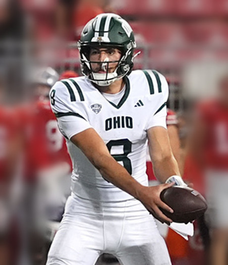 Ohio Bobcats #8 Nick Poulos 2025 White College Football Game Jersey