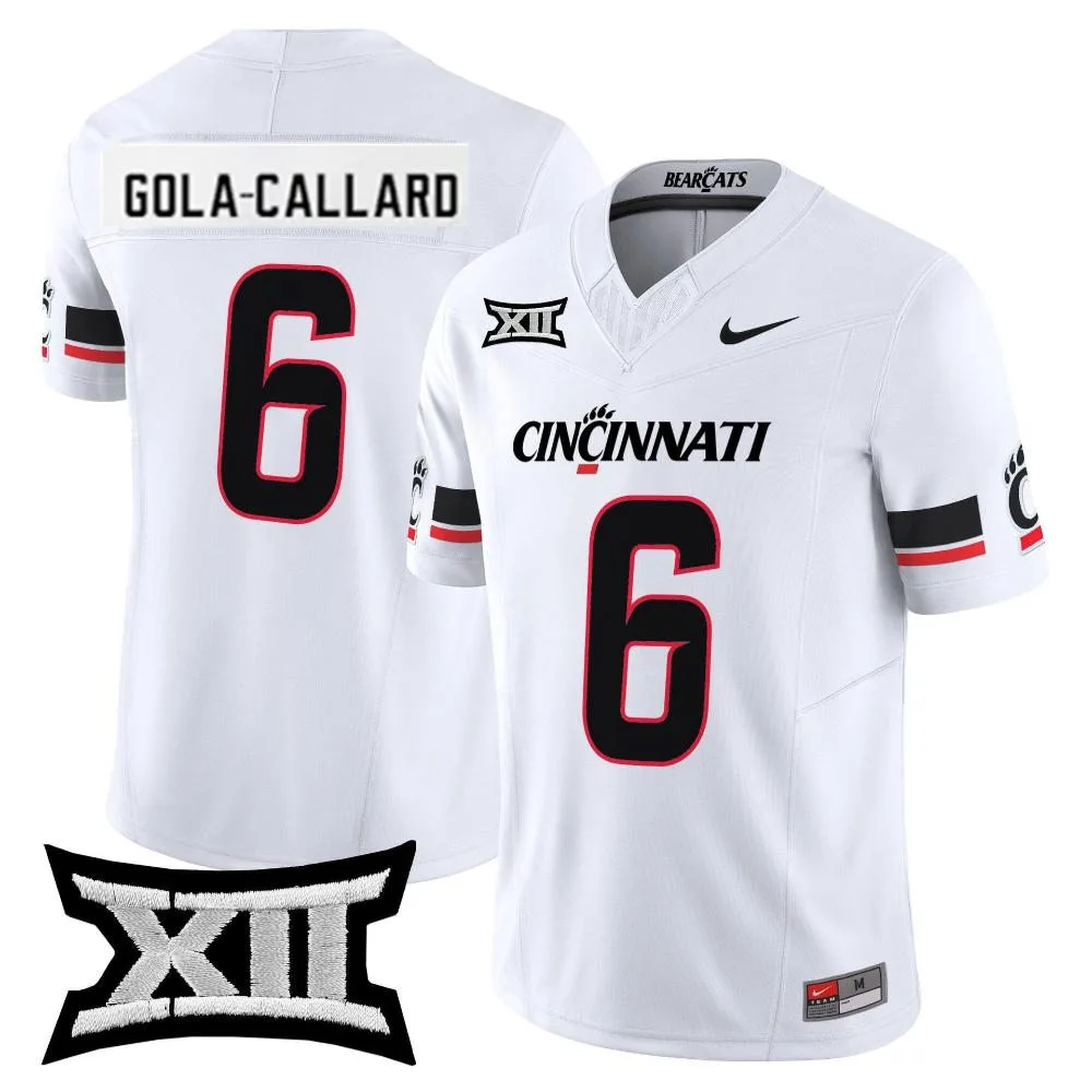 Cincinnati Bearcats #6 Trevon Gola-Callard 2025 PURE White Vapor F.U.S.E.Limited Football Jersey