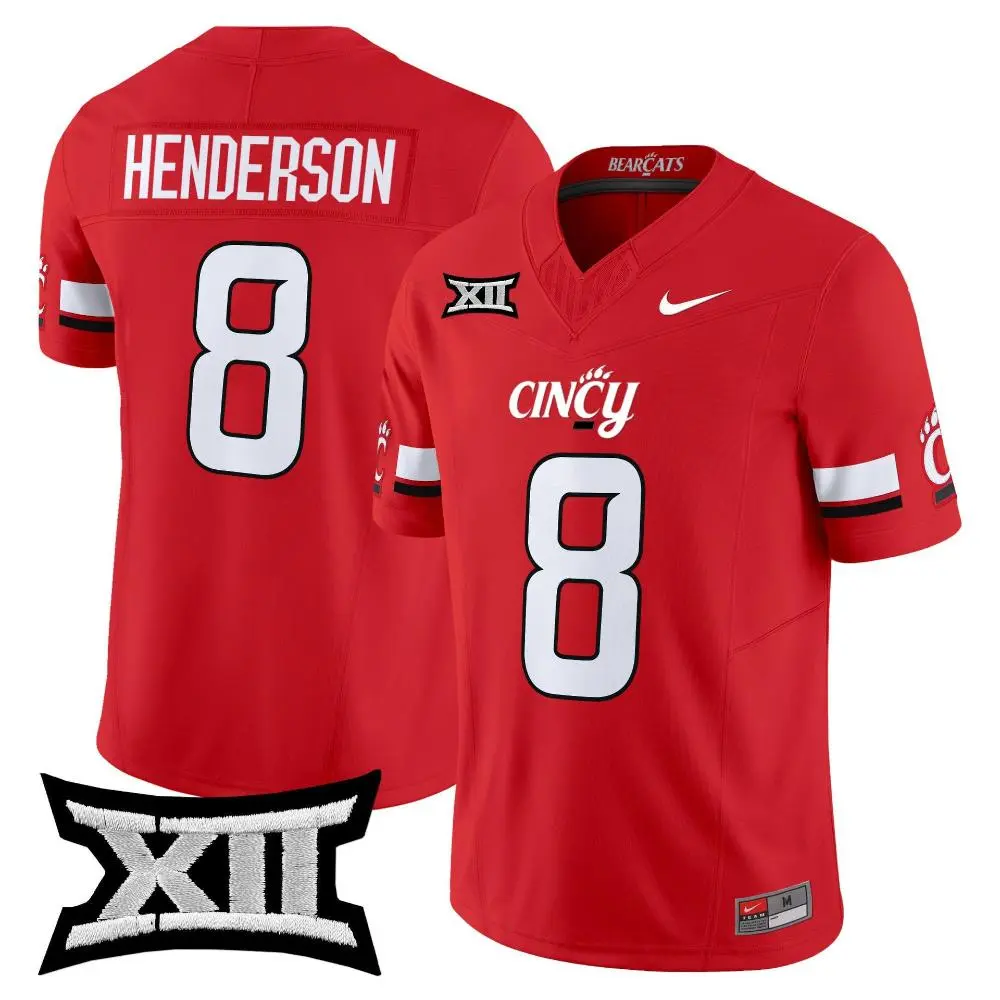 Cincinnati Bearcats #8 Xzavier Henderson 2025 CINCY Red Vapor F.U.S.E.Limited Football Jersey