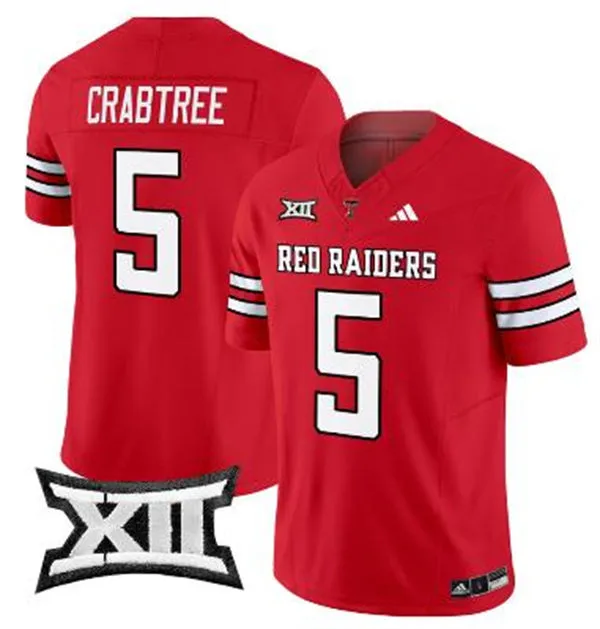 Texas Tech Red Raiders #5 Michael Crabtree 2025 Red Football Game Jersey