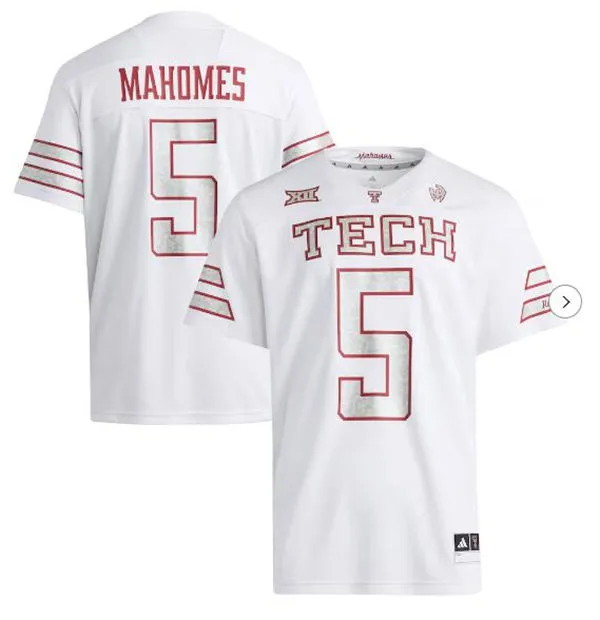Texas Tech Red Raiders #5 Patrick Mahomes II White GalvanICED Alternate Football Jersey