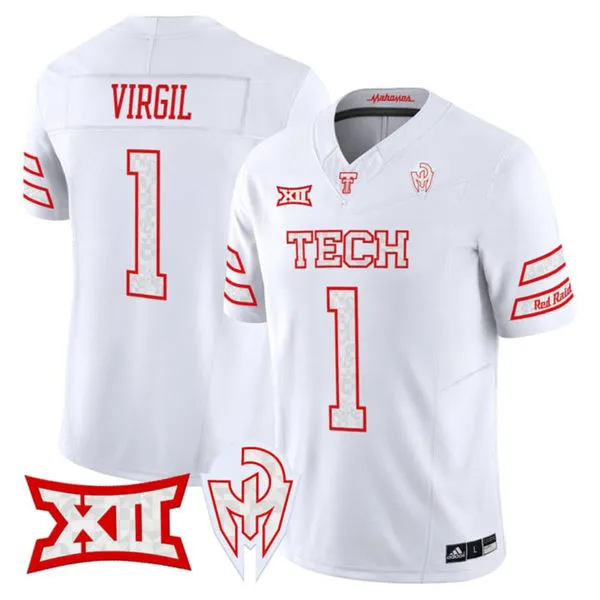 Texas Tech Red Raiders #1 Reggie Virgil  White GalvanICED Alternate Football Jersey