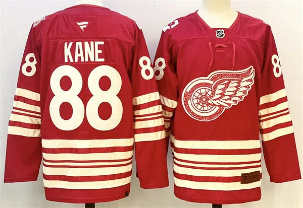 Men's Detroit Red Wings #88 Patrick Kane Red Heritage-Rich Centennial Premium Jersey