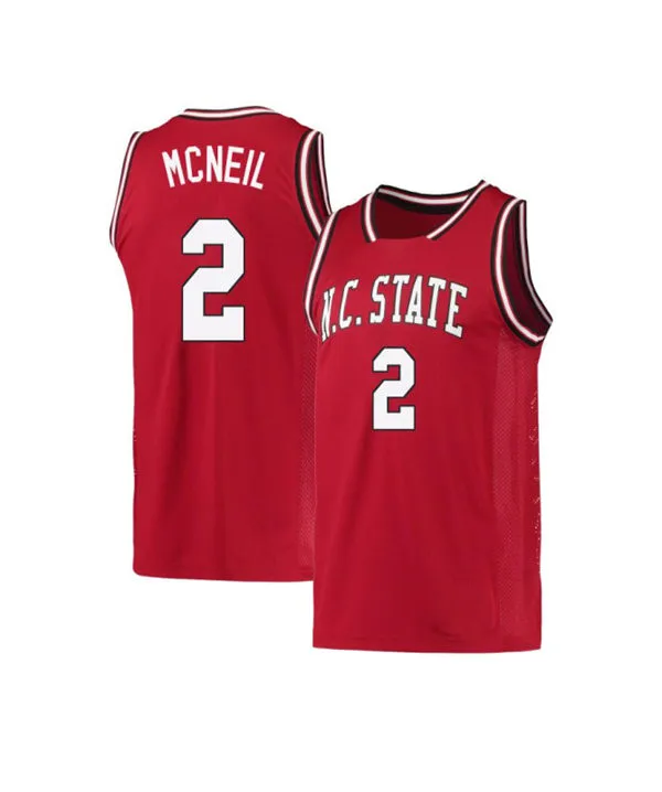 NC State Wolfpack #2 Paul McNeil Jr.  Red Reverse Retro Basketball Jersey