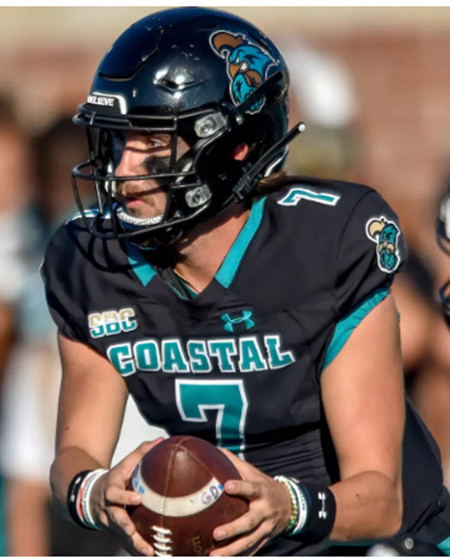 Coastal Carolina Chanticleers #7 MJ Morris 2025 Black Under Armour Football Jersey