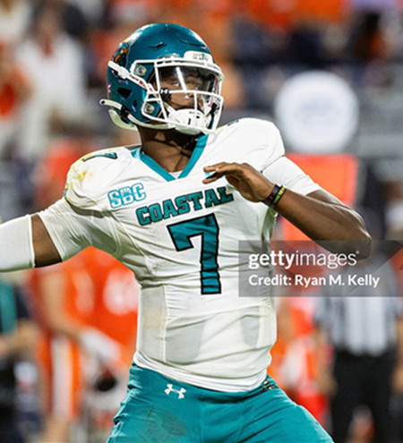 Coastal Carolina Chanticleers #7 MJ Morris 2025 White Under Armour Football Jersey