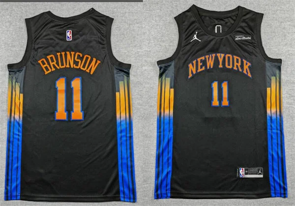 Mens New York Knicks #11 Jalen Brunson Black 2025-26 Statement Edition Swingman Jersey