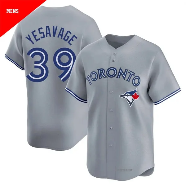 Mens Toronto Blue Jays #39 Trey Yesavage Nike Gray Road Limited Player Jersey