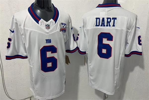 Men's New York Giants #6 Jaxson Dart White Color Rush Limited Jersey(6)