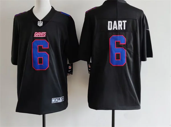 Men's New York Giants #6 Jaxson Dart Carbon Black Fashion Limited Jersey (1)