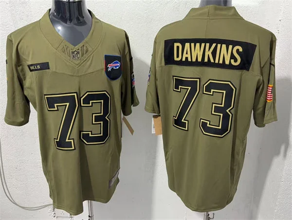 Mens Buffalo Bills #73 Dion Dawkins Nike 2025 Salute to Service Limited Jersey - Olive