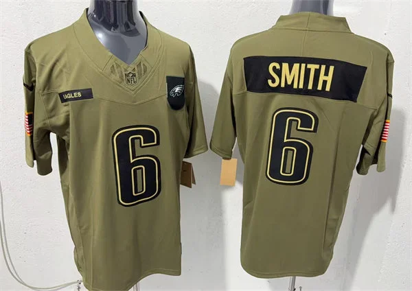 Mens Philadelphia Eagles #6 DeVonta Smith Nike 2025 Salute to Service Limited Jersey - Olive