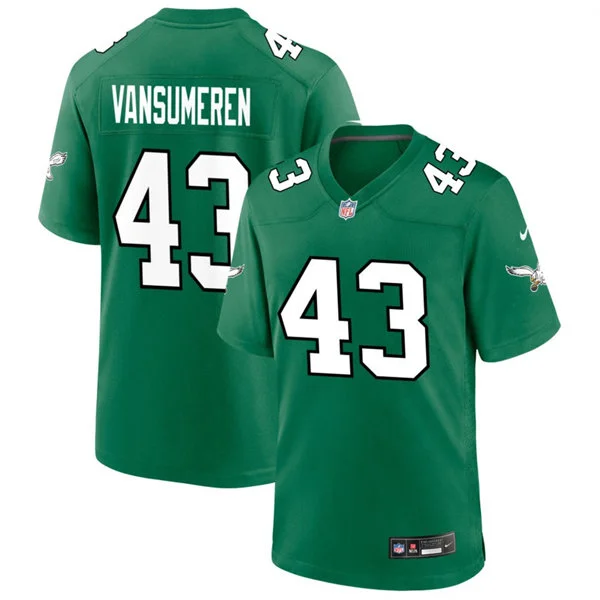 Mens Philadelphia Eagles #43 Ben VanSumeren Nike Kelly Green Retro F.U.S.E. Vapor Limited Jersey