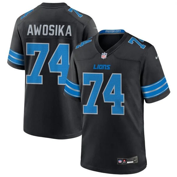 Mens Detroit Lions #74 Kayode Awosika Nike Black 2nd Alternate Vapor F.U.S.E. Limited Jersey