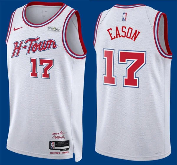 Mens Houston Rockets #17 Tari Eason 2025-26 White City Edition Swingman Jersey