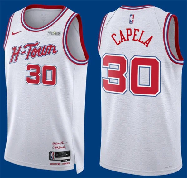 Mens Houston Rockets #30 Clint Capela 2025-26 White City Edition Swingman Jersey