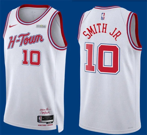 Mens Houston Rockets #10 Jabari Smith Jr. 2025-26 White City Edition Swingman Jersey
