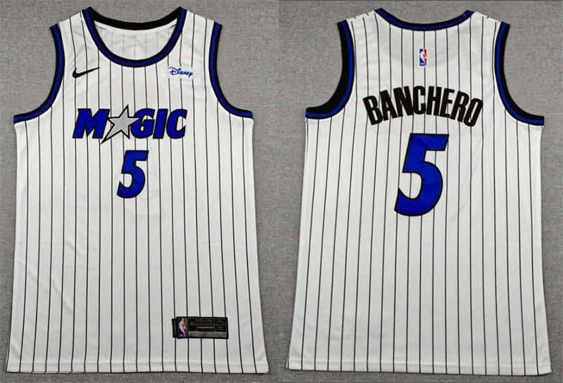 Men's Orlando Magic #5 Paolo Banchero Nike 2025-26 White Association Edition Jersey