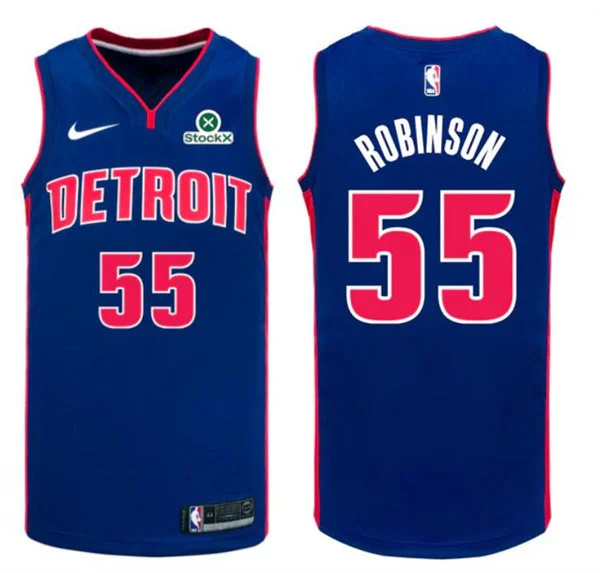 Mens Detroit Pistons #55 Duncan Robinson Blue Icon Edition Swingman Jersey